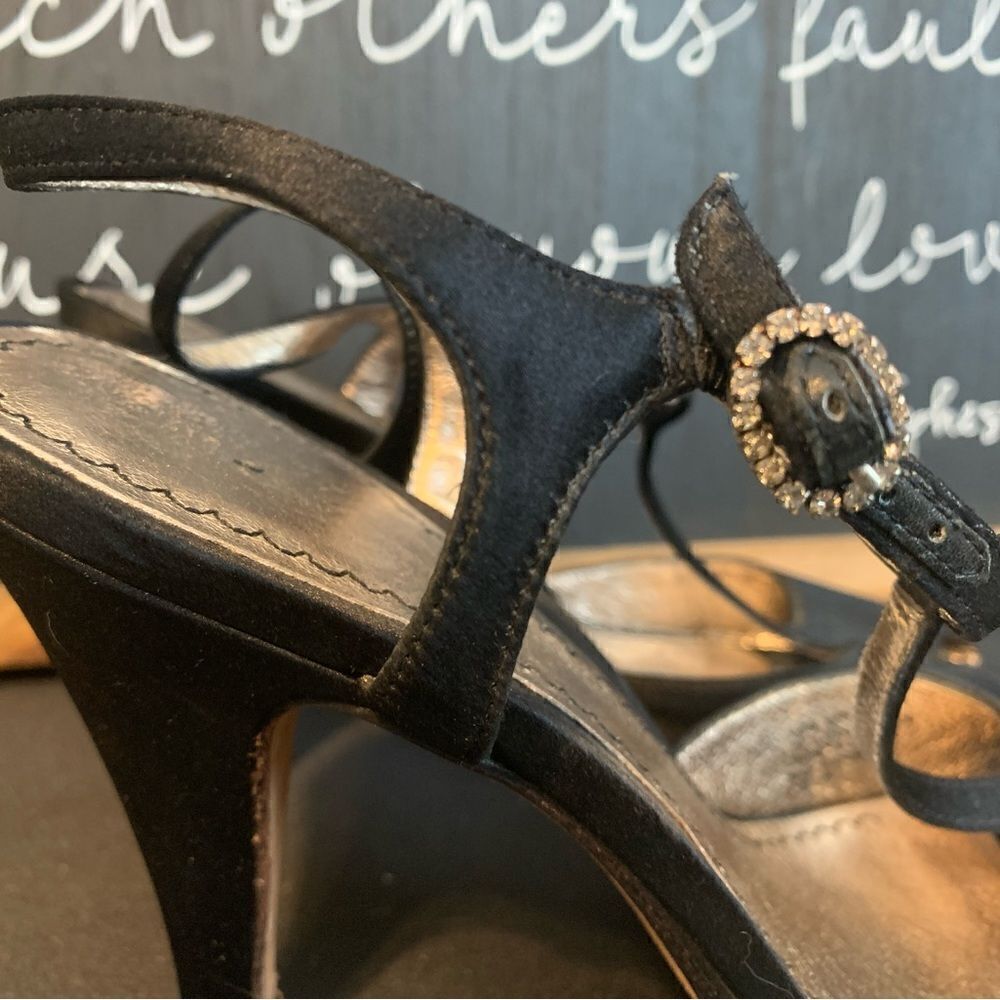 BP black satin strappy heels size 7‎ - Picture 12 of 12